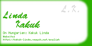 linda kakuk business card